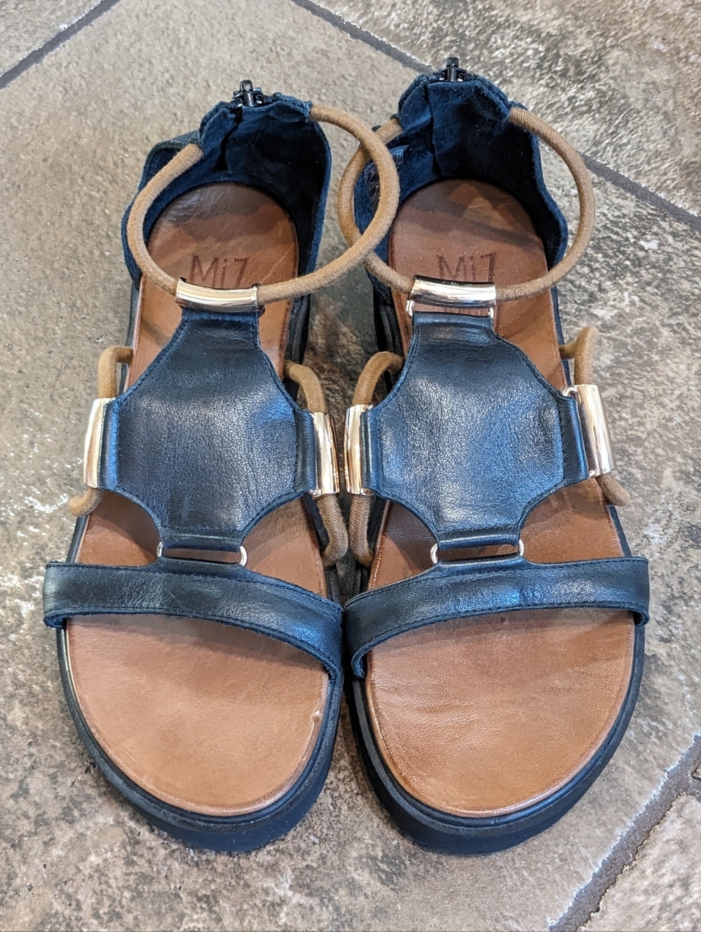 Miz Mooz Gladiator Leather Resort Wear Vacation Platform Summer Sandals Size 5-6